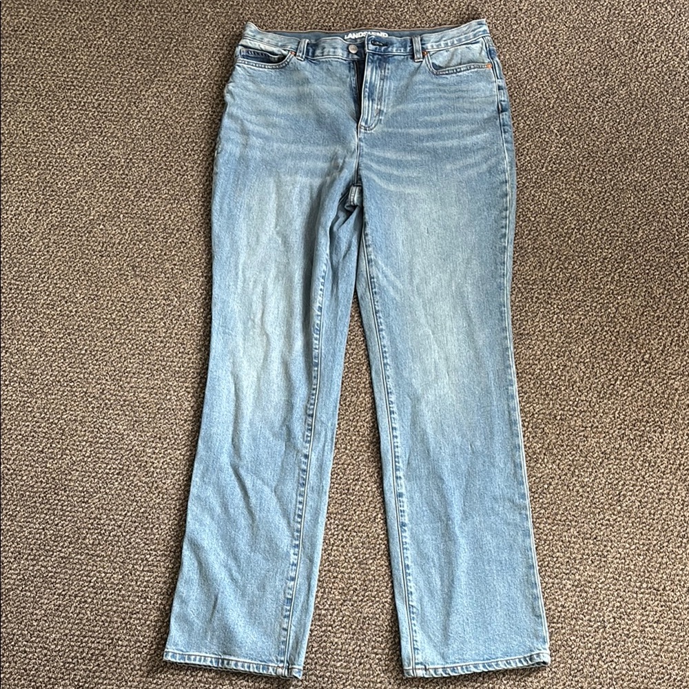 Lands' End Blue Straight Leg Jeans